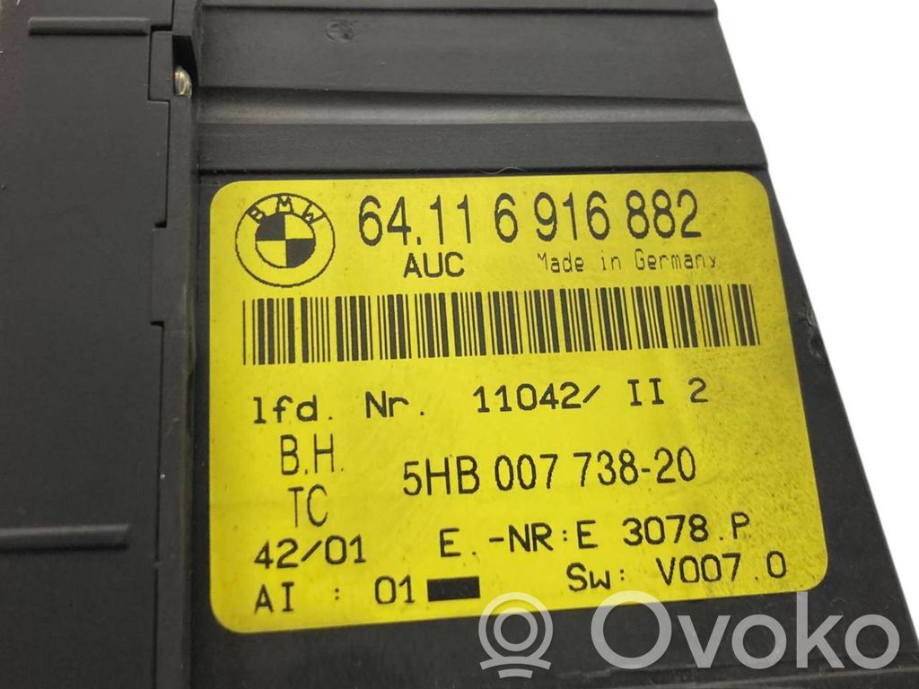 Air conditioning / climate control / interior heating control unit (in the passenger compartment)