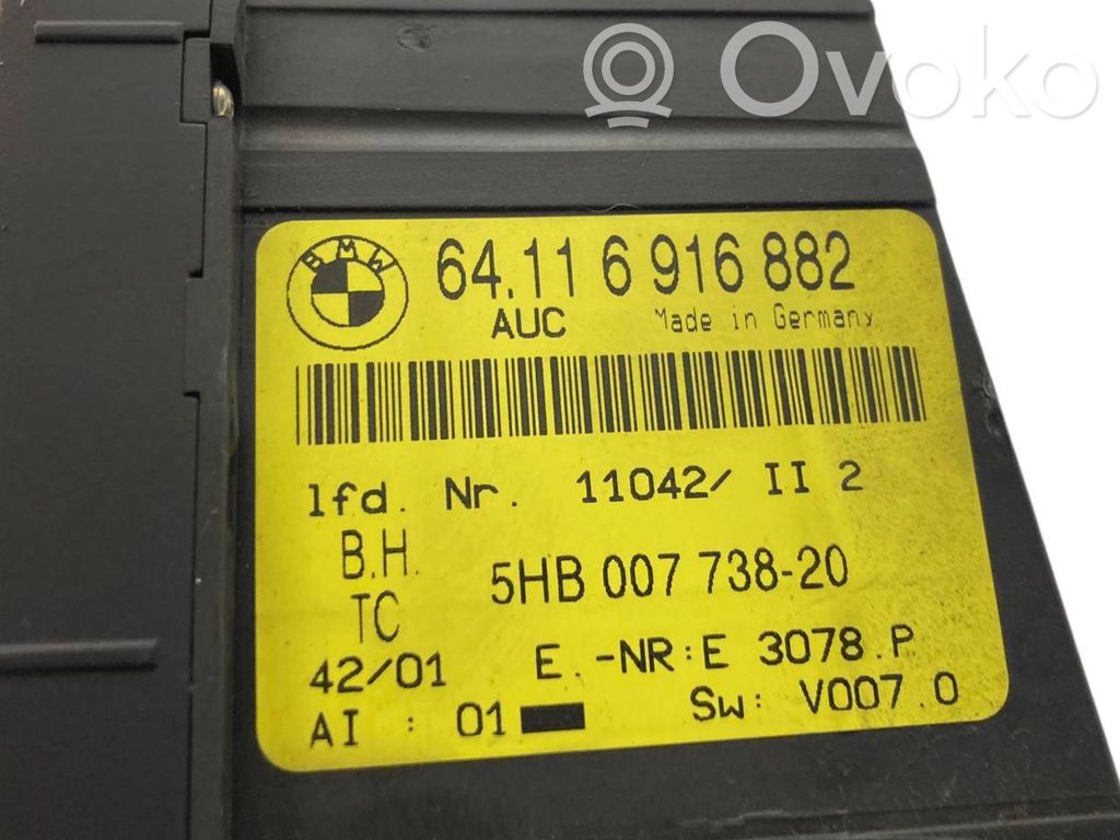 Air conditioning / climate control / interior heating control unit (in the passenger compartment)