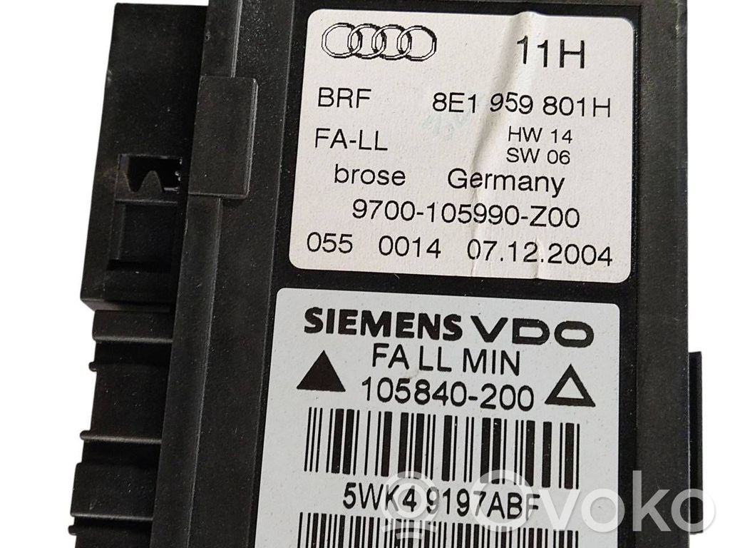 Priekšpusē elektriskā loga pacelšanas mehānisma komplekts