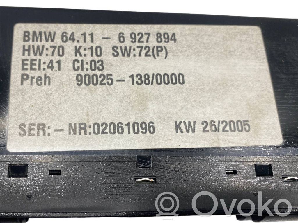 Gaisa kondicioniera / klimata kontroles / salona apsildes vadības bloks (salonā)