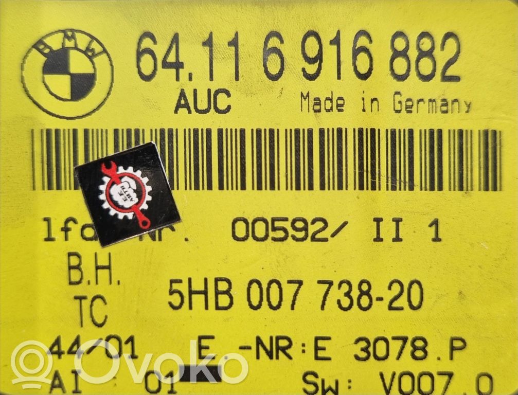 Gaisa kondicioniera / klimata kontroles / salona apsildes vadības bloks (salonā)