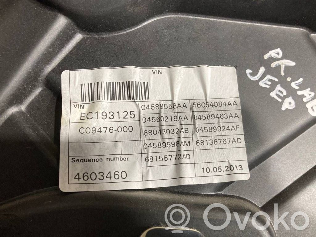 Priekšpusē elektriskā loga pacelšanas mehānisma komplekts