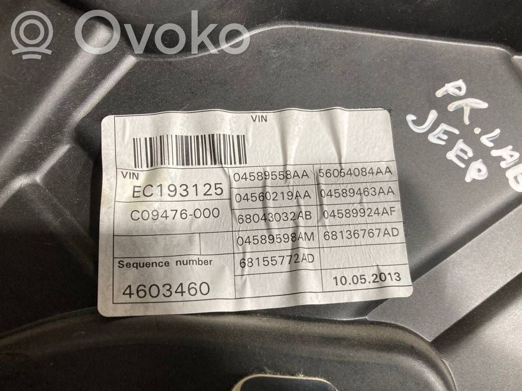 Priekšpusē elektriskā loga pacelšanas mehānisma komplekts
