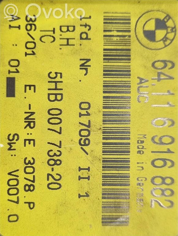 Gaisa kondicioniera / klimata kontroles / salona apsildes vadības bloks (salonā)