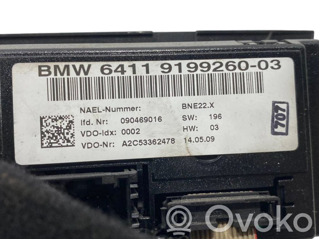 Gaisa kondicioniera / klimata kontroles / salona apsildes vadības bloks (salonā)