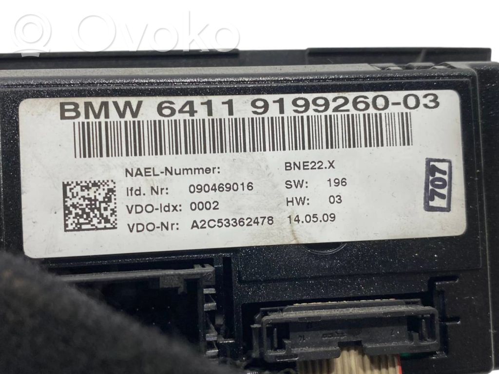 Air conditioning / climate control / interior heating control unit (in the passenger compartment)
