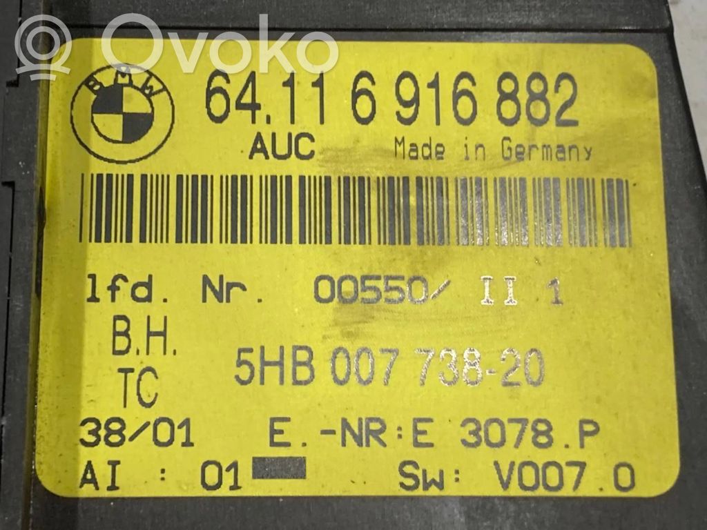 Gaisa kondicioniera / klimata kontroles / salona apsildes vadības bloks (salonā)