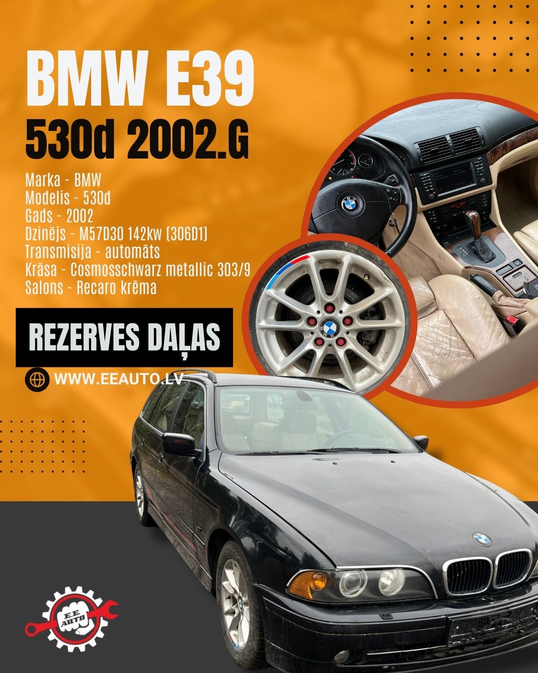 BMW 530D 2002.G. Rezerves daļas