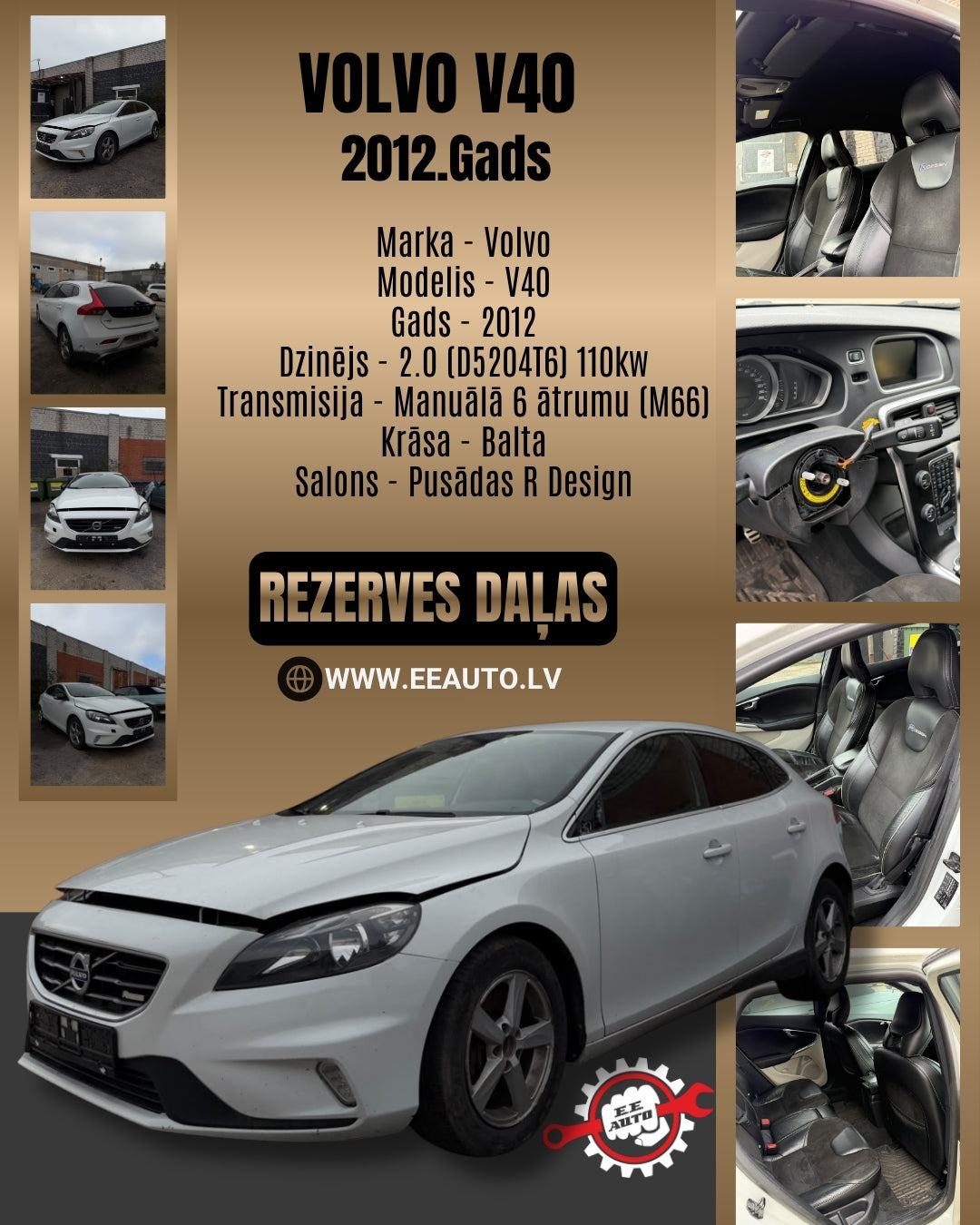 Volvo V40 R-Design 2012 – запчасти