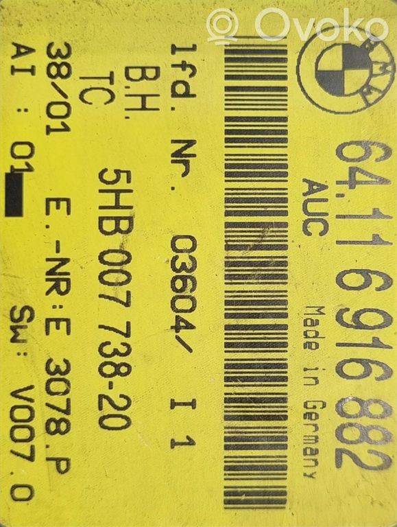 Gaisa kondicioniera / klimata kontroles / salona apsildes vadības bloks (salonā)