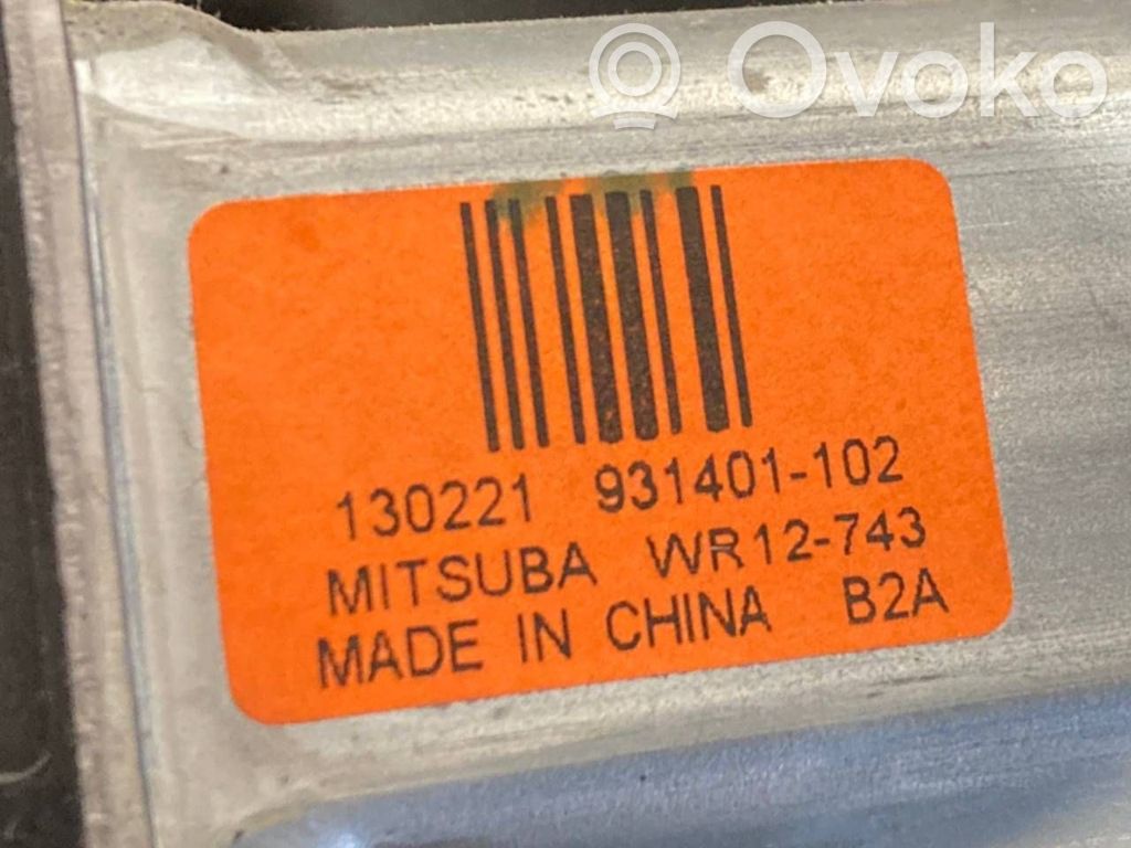 Priekšpusē elektriskā loga pacelšanas mehānisma komplekts