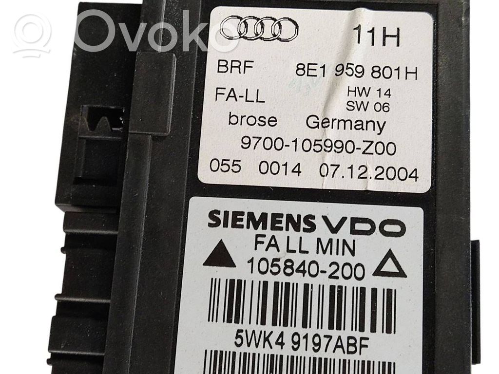 Priekšpusē elektriskā loga pacelšanas mehānisma komplekts