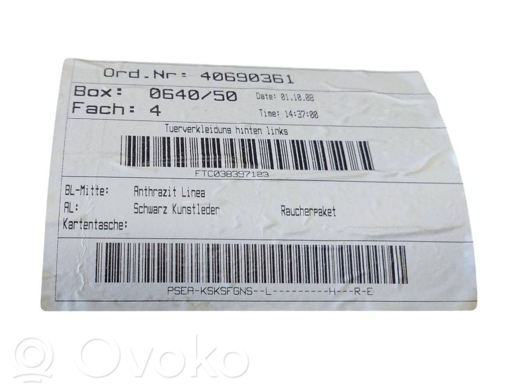 Apšuvums aizmugurējām durvīm