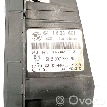 Air conditioning / climate control / interior heating control unit (in the passenger compartment)