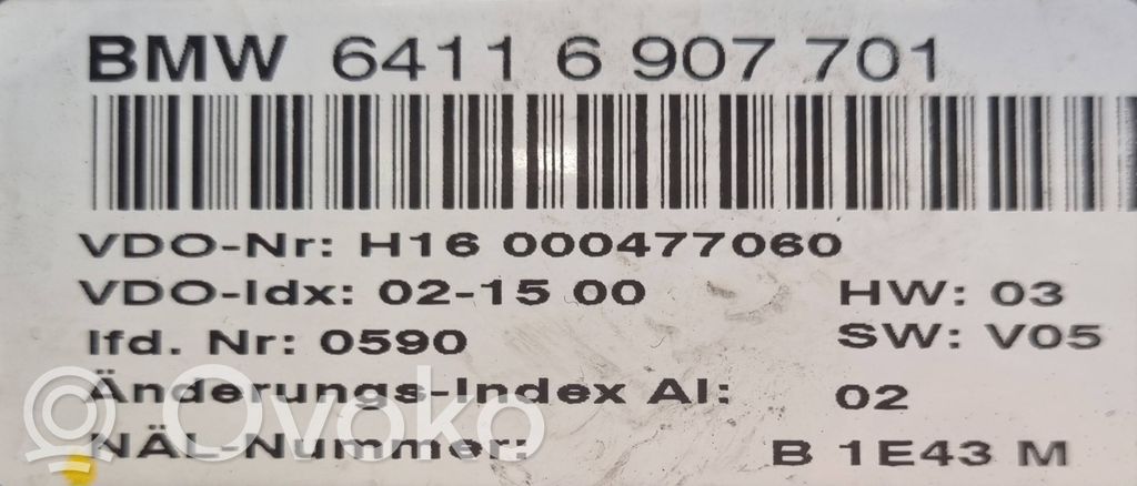 Gaisa kondicioniera / klimata kontroles / salona apsildes vadības bloks (salonā)