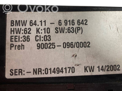 Gaisa kondicioniera / klimata kontroles / salona apsildes vadības bloks (salonā)