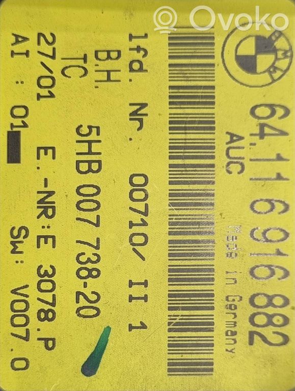 Gaisa kondicioniera / klimata kontroles / salona apsildes vadības bloks (salonā)