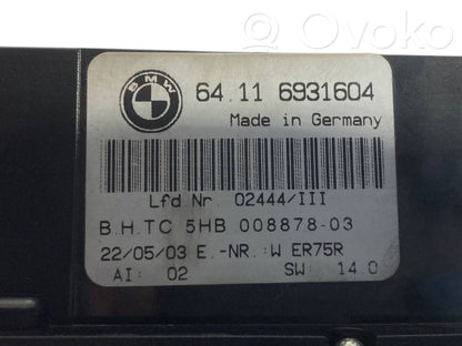 Gaisa kondicioniera / klimata kontroles / salona apsildes vadības bloks (salonā)