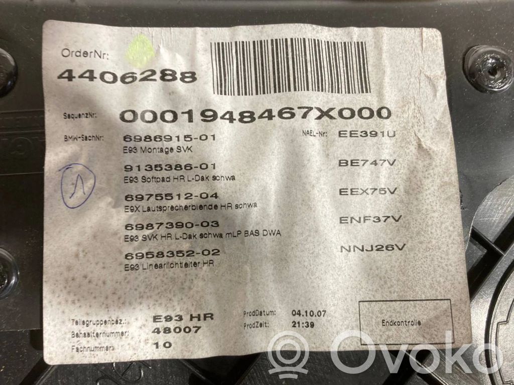 Kupejas aizmugures sānu apdares panelis