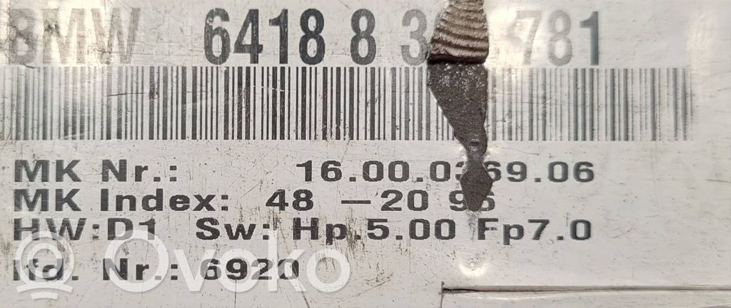 Gaisa kondicioniera / klimata kontroles / salona apsildes vadības bloks (salonā)