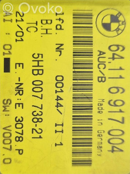 Gaisa kondicioniera / klimata kontroles / salona apsildes vadības bloks (salonā)