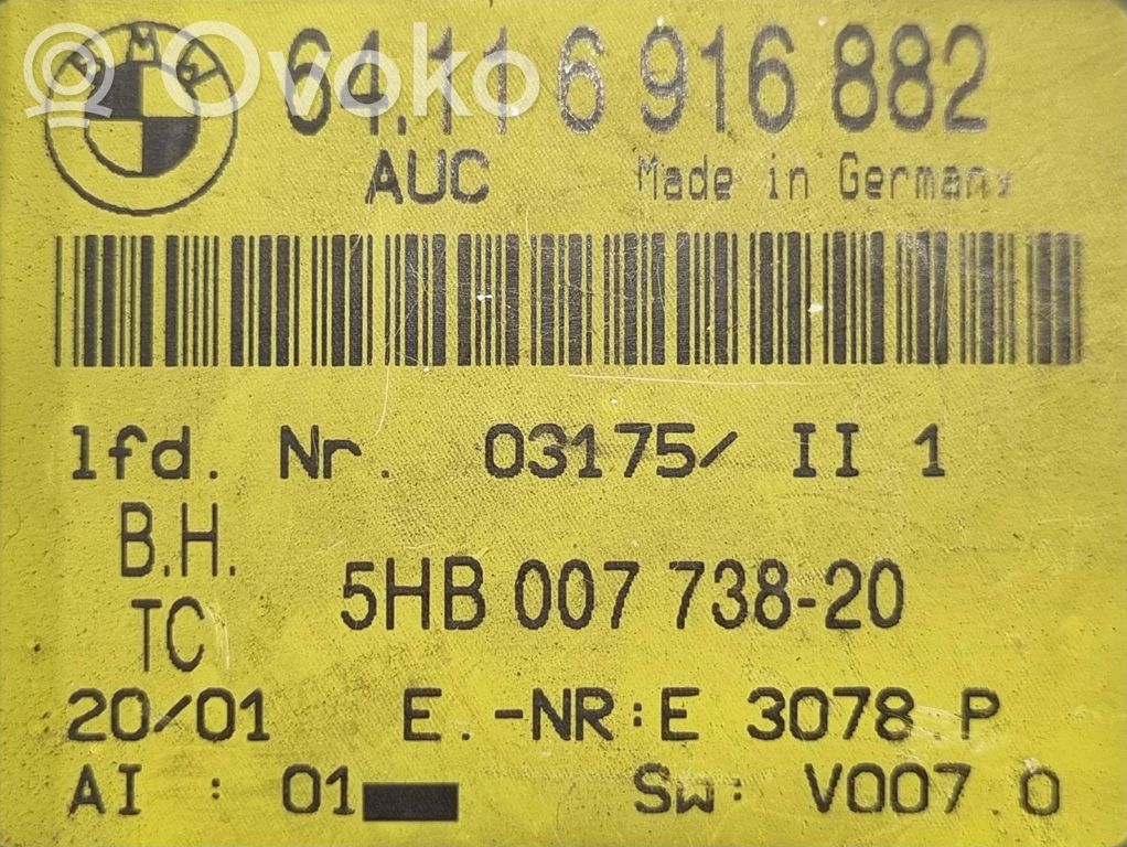 Gaisa kondicioniera / klimata kontroles / salona apsildes vadības bloks (salonā)