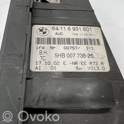 Gaisa kondicioniera / klimata kontroles / salona apsildes vadības bloks (salonā)