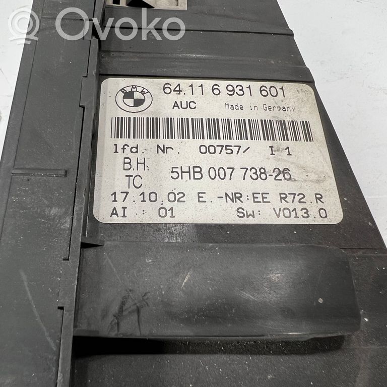 Air conditioning / climate control / interior heating control unit (in the passenger compartment)