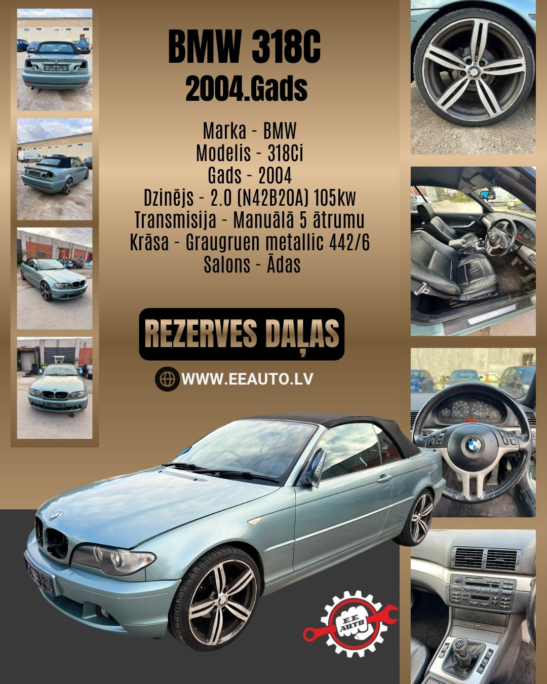 BMW 318Ci E46 2004- atsarginės dalys 