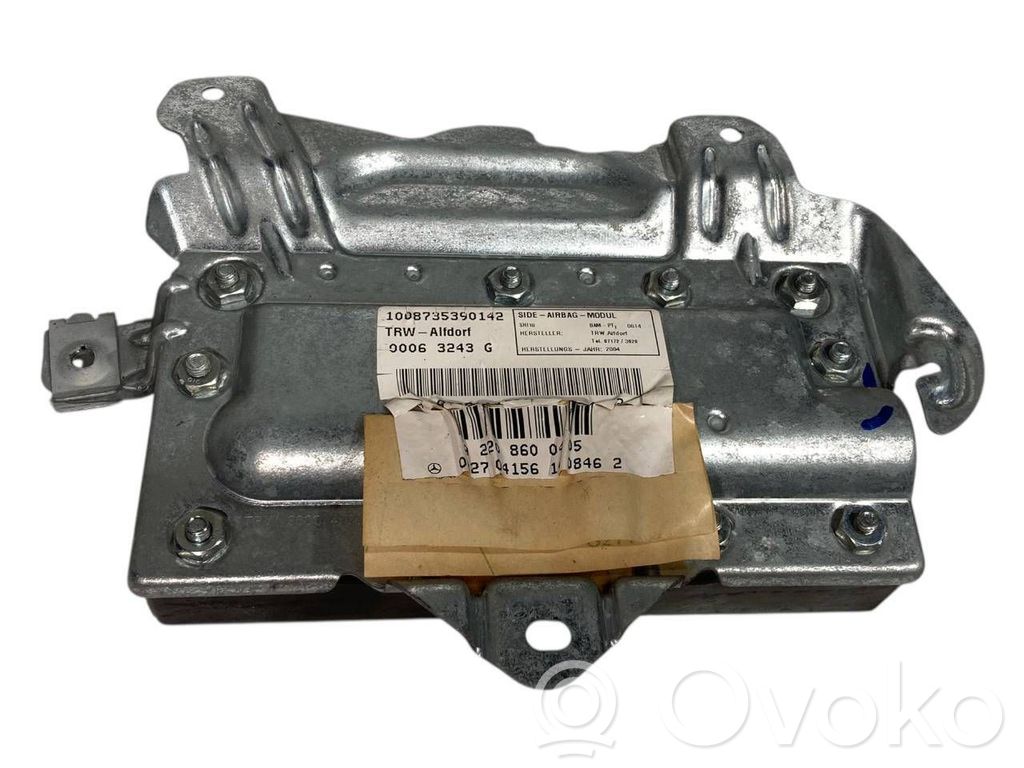 Priekšējo durvju drošības spilvens