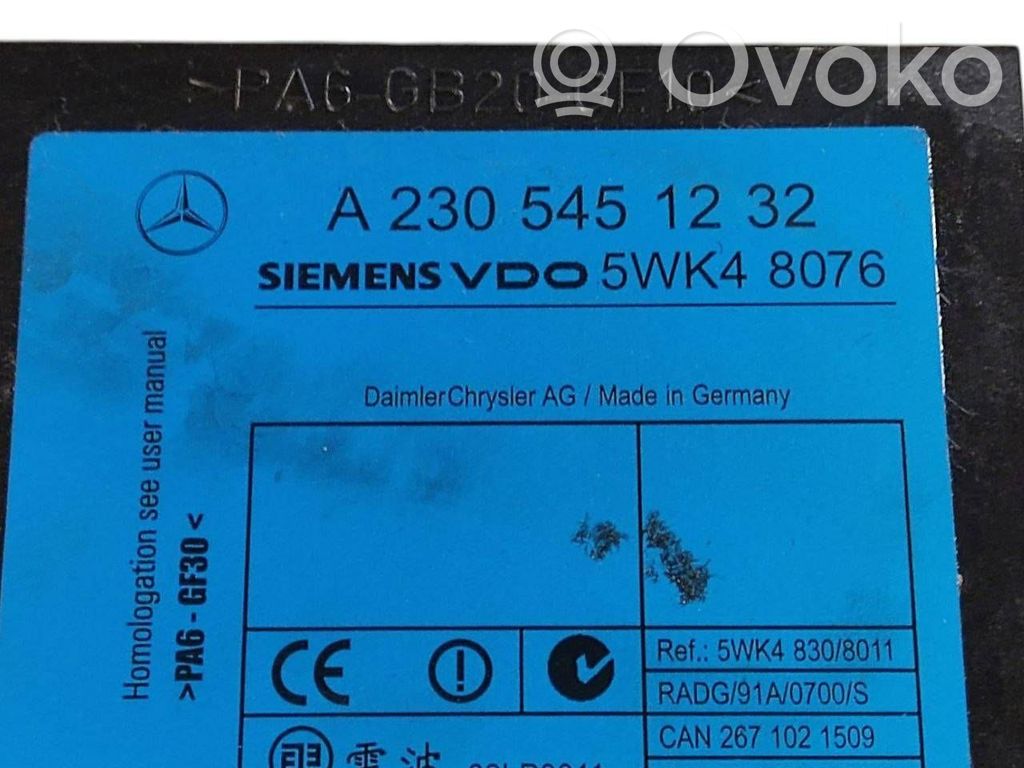 Keyless go vadības bloks