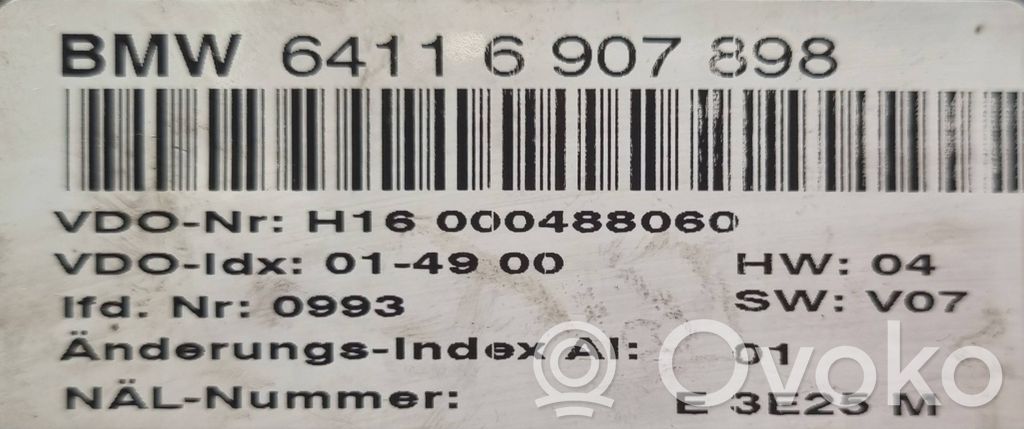 Gaisa kondicioniera / klimata kontroles / salona apsildes vadības bloks (salonā)