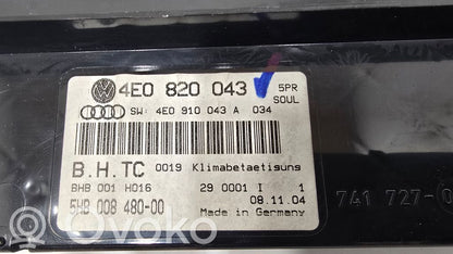 Gaisa kondicioniera / klimata kontroles / salona apsildes vadības bloks (salonā)