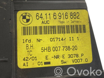 Gaisa kondicioniera / klimata kontroles / salona apsildes vadības bloks (salonā)