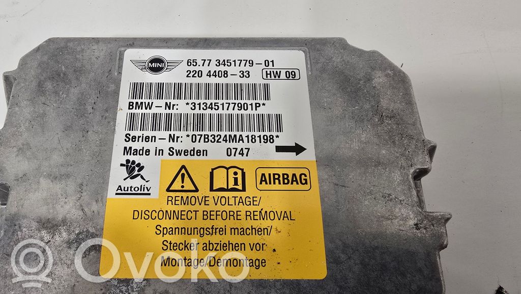 Gaisa spilvenu vadības bloks