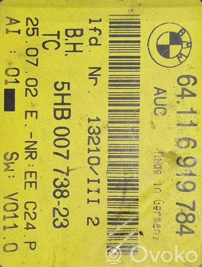 Gaisa kondicioniera / klimata kontroles / salona apsildes vadības bloks (salonā)